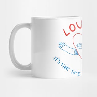 Valentine's heart character hugs the air Mug